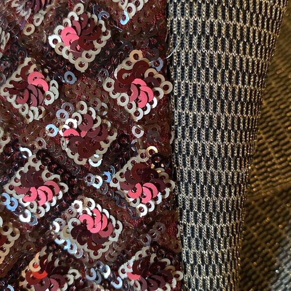 Anthropologie BEATRICE B. Gray Metallic Sequin Border Jacket M - Picture 3 of 15